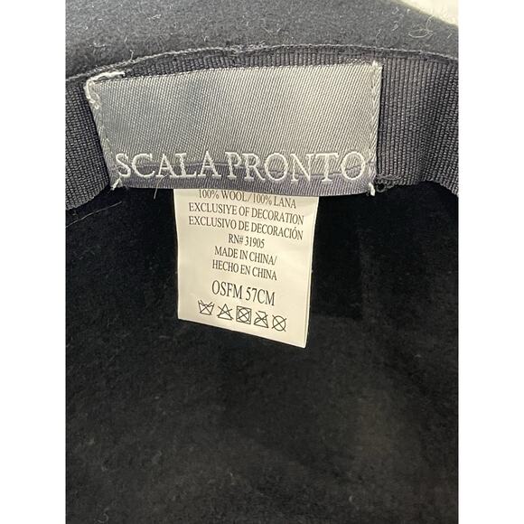 Scala Pronto 100% Felt Wool Black Fedora Hat Size 21.5 Internal Diameter EUC! - Picture 5 of 6
